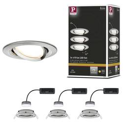 Paulmann 93878 Coin Slim LED vestavné svítidlo, LED, pevně vestavěné LED, 18 W, železo (kartáčované), sada 3 ks