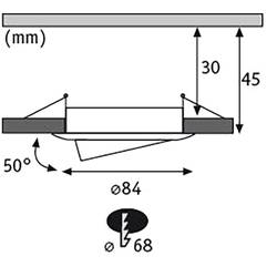 Paulmann 93878 Coin Slim LED vestavné svítidlo, LED, pevně vestavěné LED, 18 W, železo (kartáčované), sada 3 ks