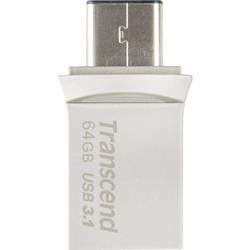 Transcend JetFlash® 890 USB paměť pro smartphony/tablety stříbrná 64 GB USB 3.2 (Gen 2) , USB-C®