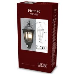 Konstsmide Firenze 7230-750 venkovní nástěnné osvětlení s PIR detektorem E27 100 W černá