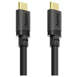 Hama Kabel USB-C USB 3.2 Gen1 USB-C ® zástrčka 0.75 m černá pozlacené kontakty 00202008