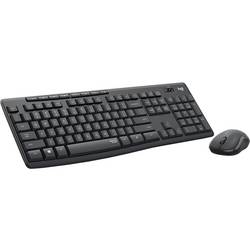 Logitech MK295 bezdrátový sada klávesnice a myše odolné proti stříkající vodě, s číselnou klávesnicí, ergonomická, Tiché klávesy US anglická, QWERTY grafit