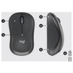 Logitech MK295 bezdrátový sada klávesnice a myše odolné proti stříkající vodě, s číselnou klávesnicí, ergonomická, Tiché klávesy US anglická, QWERTY grafit