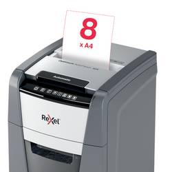 Rexel Optimum AutoFeed+ 90X skartovačka mikrořez 4 x 28 mm 34 l Počet listů (max.): 90 listů Křížový řez kancelářské sponky, sponky do sešívačky, kreditní karty