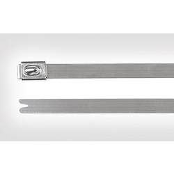 HellermannTyton MBT20SS-SS304-ML, stahovací pásky, 4.60 mm, 521 mm, stříbrná, s kuličkovým uzávěrem, odolná vůči UV záření, 1 ks