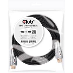 club3D HDMI kabel Zástrčka HDMI-A, Zástrčka HDMI-A 5.00 m černá CAC-2312 4K UHD, samozhášecí HDMI kabel