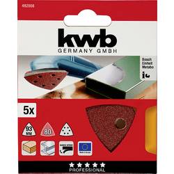 kwb 492808 brusný papír pro delta brusky Zrnitost 80 (Ø) 93 mm 5 ks