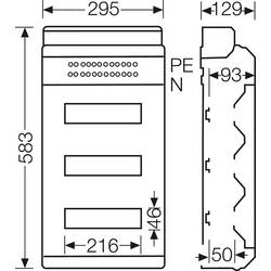 Hensel 6100228 KV 3536 rozvodná skříň Počet modulů (šířka) = 36 Počet řádků = 3 Obsah 1 ks