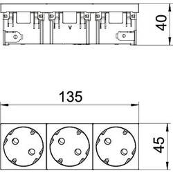 OBO Bettermann 6120503 přístrojová vložka trojnásobná zásuvka (š x v x h) 135 x 45 x 40 mm 1 ks bílá