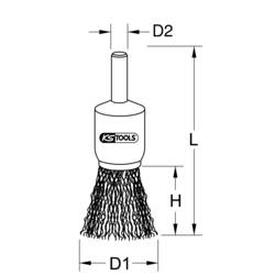 KS Tools 340.0016 Ocelový štětcový kartáč 0,3 mm, Ø 19 mm