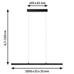 Paulmann Lento 79693 LED závěsný lustr LED pevně vestavěné LED 37 W černá (lesklá)