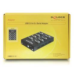 Delock 61860 USB Hub 8 portů sériové (9pólové) USB 2.0 480 MBit/s černá Delock USB 2.0 to 8 x Serial Adapter - Serieller Adapter