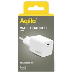 Aqiila W1 USB nabíječka, 1x USB-C®, 20 W, bílá