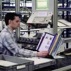 Durable stojan pohledové tabule VARIO TABLE 20 - 5699 tmavě modrá, žlutá, zelená, červená DIN A4 Počet dodaných průhledných tabulek 20