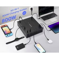 VOLTCRAFT UC-800W01 USB nabíječka, USB Power Delivery (USB-PD) , USB-C®, 800 W, Dodávka energie, černá