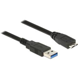 Delock USB kabel USB 3.2 Gen1 USB-A zástrčka, USB Micro-B zástrčka 1.50 m černá 85073