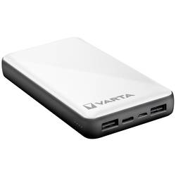 Varta Power Bank Energy 15000 powerbanka Li-Pol, 15000 mAh, USB-C®, microUSB, bílá/černá, Možnost současného nabíjení a vybíjení