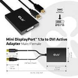club3D Mini-DisplayPort / DVI kabelový adaptér Mini DisplayPort konektory, DVI-D 24+1pol. zásuvka 0.15 m černá CAC-1130 Kabel DisplayPort
