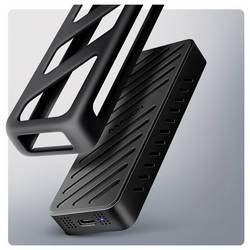 AXAGON AXAGON EEM2-20G NVMe-SSD-Gehäuse, USB-C 3.2, 20 Gbps, 2230 - 2280 - schwarz Pouzdro pro SSD M.2 USB-C™ (USB 3.2 Gen 2) 20 GBit/s M.2 2230, 2242, 2260,