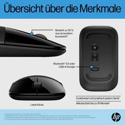 HP Z3700 Dual optická myš, přenos bezdrátový, 3 tlačítko, 1600 dpi, černá