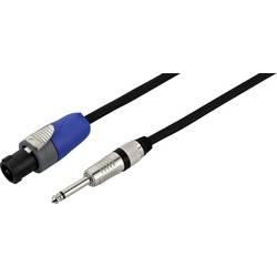 Monacor reproduktor kabel [1x reproduktorová zástrčka - 1x jack zásuvka 6,3 mm (mono)] 2 x 1.5 mm² 10 m černá