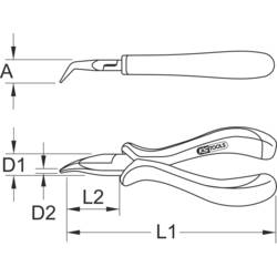 KS Tools 5007022 ploché jehlové kleště nástrojová ocel 130 mm