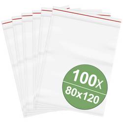uzavíratelný sáček bez popisných štítků (š x v) 80 mm x 120 mm transparentní polyetylén 100 ks