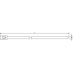 HellermannTyton 111-94209, MBT20H-316-SS-NA-L1, stahovací pásky, 7.90 mm, 521 mm, stříbrná, s kuličkovým uzávěrem, 1 ks