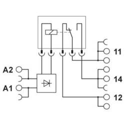 Phoenix Contact PLC-RPT- 24UC/21HC reléový modul, 24 V DC/AC, 10 A, 1 přepínací kontakt, 1 ks