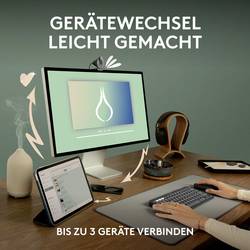 Logitech Pebble Mouse 2 M350s - TONAL ROSE - EMEA-808 optická myš, přenos Bluetooth®, 3 tlačítko, 400 dpi, 4000 dpi, růžová