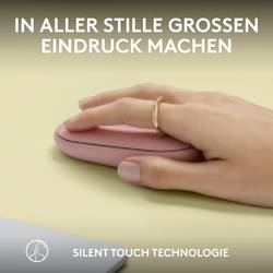 Logitech Pebble Mouse 2 M350s - TONAL ROSE - EMEA-808 optická myš, přenos Bluetooth®, 3 tlačítko, 400 dpi, 4000 dpi, růžová