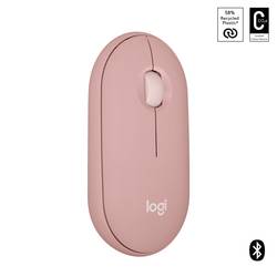 Logitech Pebble Mouse 2 M350s - TONAL ROSE - EMEA-808 optická myš, přenos Bluetooth®, 3 tlačítko, 400 dpi, 4000 dpi, růžová