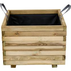 Siena Garden TAUNUS TANUSSLIM 60 Box na rostliny Borové dřevo, fleece přírodní, černá