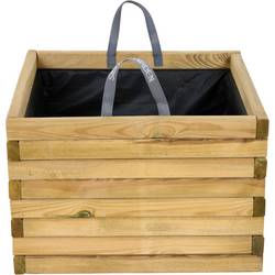 Siena Garden TAUNUS TANUSSLIM 60 Box na rostliny Borové dřevo, fleece přírodní, černá