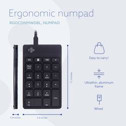 R-GO Tools Numpad Break kabelový číselná klávesnice ergonomická černá