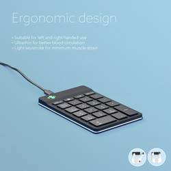 R-GO Tools Numpad Break kabelový číselná klávesnice ergonomická černá