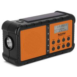 TechniSat TECHNIRADIO SOLAR 2 0000/3996 stolní rádio, DAB+, FM, USB, Solární panel, Ruční klika, stolní lampa, s akumulátorem, voděodolné, Oranžovočerná