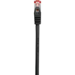 Renkforce RF-4737378 RJ45 síťové kabely, propojovací kabely CAT 6 S/FTP 0.50 m černá s ochranou, pozlacené kontakty, samozhášecí 1 ks