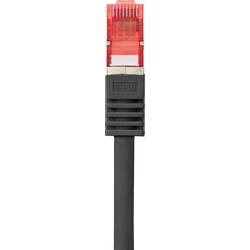 Renkforce RF-4737378 RJ45 síťové kabely, propojovací kabely CAT 6 S/FTP 0.50 m černá s ochranou, pozlacené kontakty, samozhášecí 1 ks