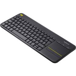 Logitech K400+ bezdrátový klávesnice česky černá integrovaný touchpad, tlačítka myši, tlačítka multimédií