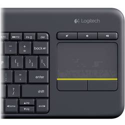 Logitech K400+ bezdrátový klávesnice česky černá integrovaný touchpad, tlačítka myši, tlačítka multimédií