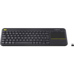 Logitech K400+ bezdrátový klávesnice česky černá integrovaný touchpad, tlačítka myši, tlačítka multimédií