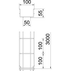 OBO Bettermann 6001442 Mřížkový žlab (d x š x v) 3 m x 100.00 mm x 55.00 mm 3 m