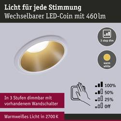 Paulmann 93406 Cole Coin vestavné svítidlo, LED, 6.50 W, bílá, zlatá, sada 3 ks