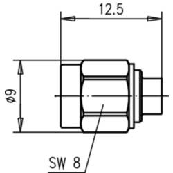 Telegärtner 100024621 100024621 SMA konektor zástrčka, rovná 50 Ω 1 ks