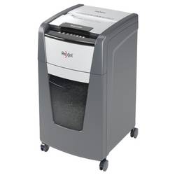 Rexel Optimum AutoFeed+ 225X skartovačka mikrořez 4 x 25 mm 60 l Počet listů (max.): 225 listů Křížový řez kancelářské sponky, sponky do sešívačky, kreditní