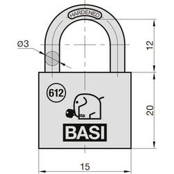 Basi 6120-1501-1505 visací zámek visací zámek s profilovou vložkou, 30 mm, mosaz