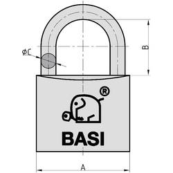 Basi 6120-2501-2506 visací zámek visací zámek s profilovou vložkou, mosaz