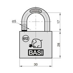Basi 6120-3000 visací zámek mosaz