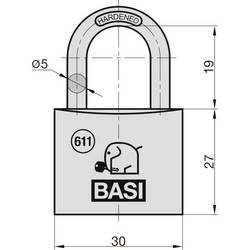 Basi 6110-3000 visací zámek mosaz